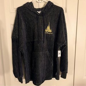 NWT Walt Disney World Corduroy Pullover Spirit Hoodie, Size Medium